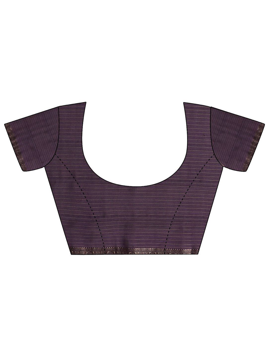  Purple Printed Silk Blend Saree With Unstitched Blouse Piece 