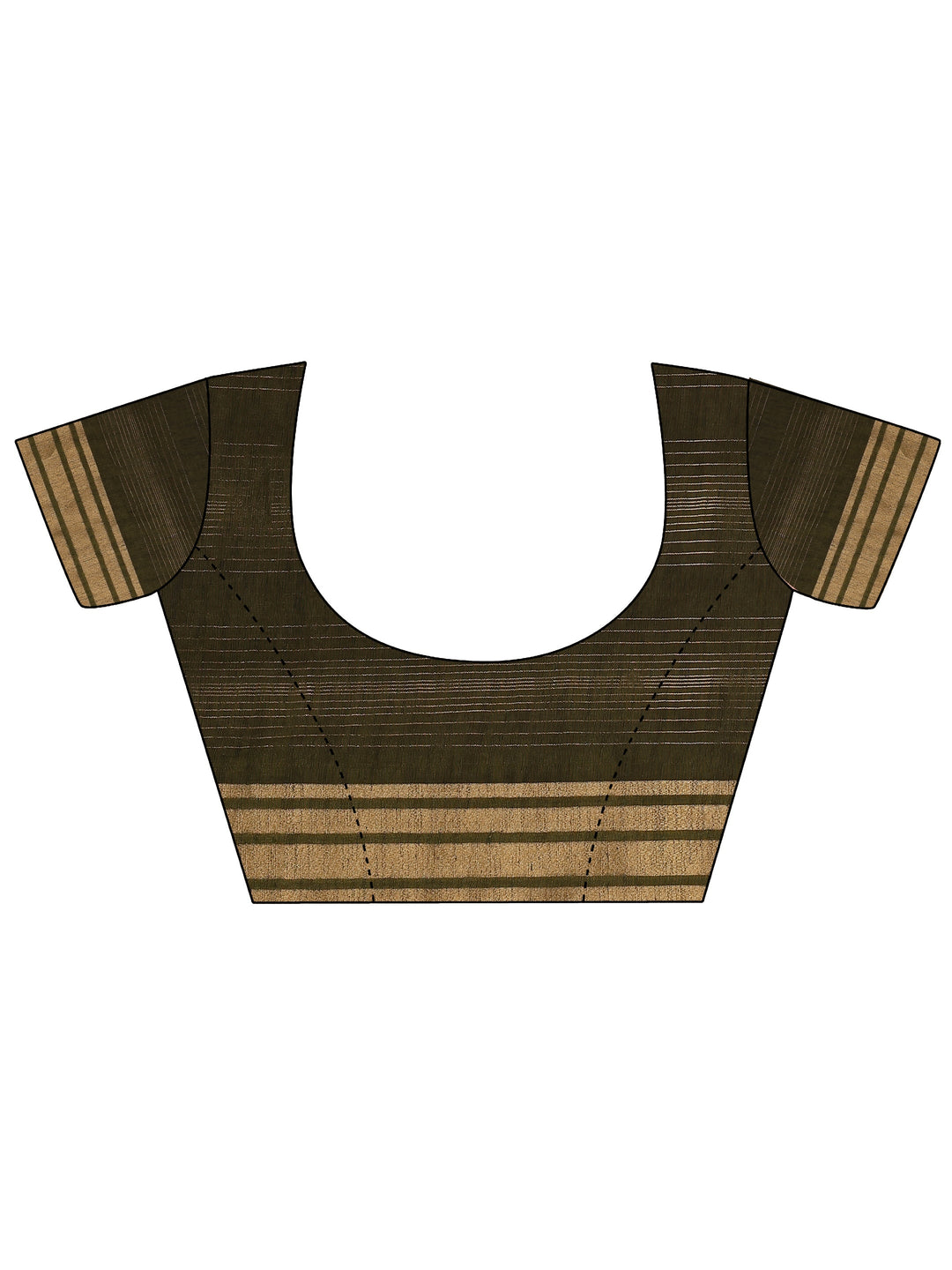  Green Printed Silk Blend Saree With Unstitched Blouse Piece 