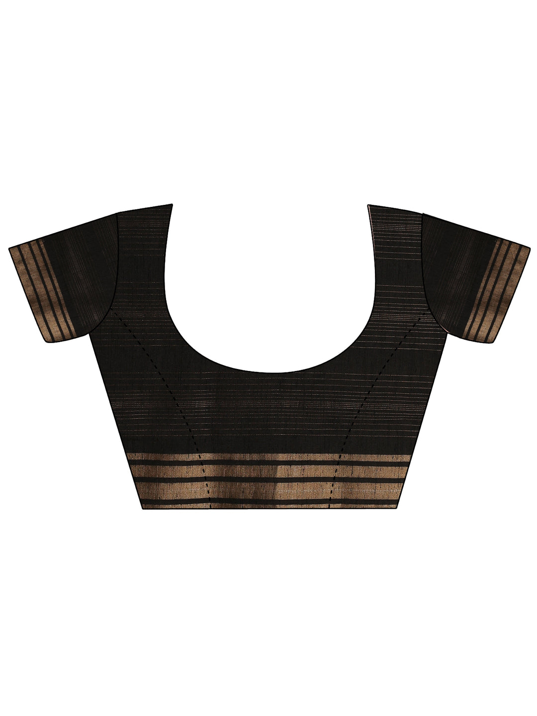  Black Printed Silk Blend Saree With Unstitched Blouse Piece 