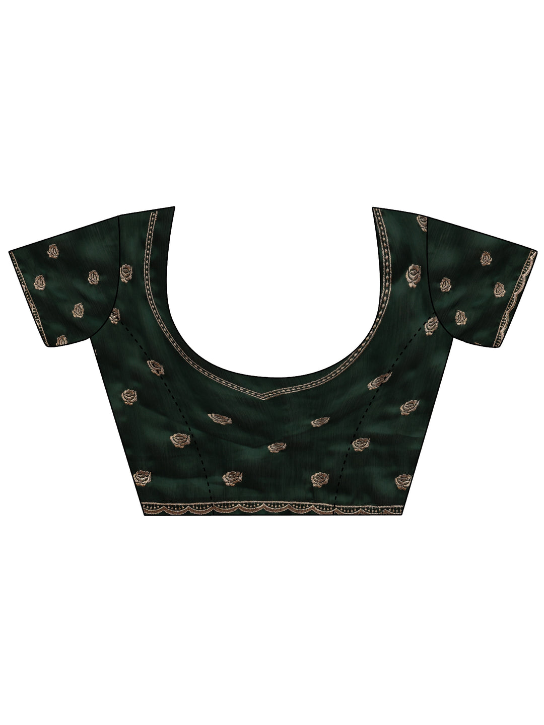  Green Embroidered Silk Blend Saree With Unstitched Blouse Piece 