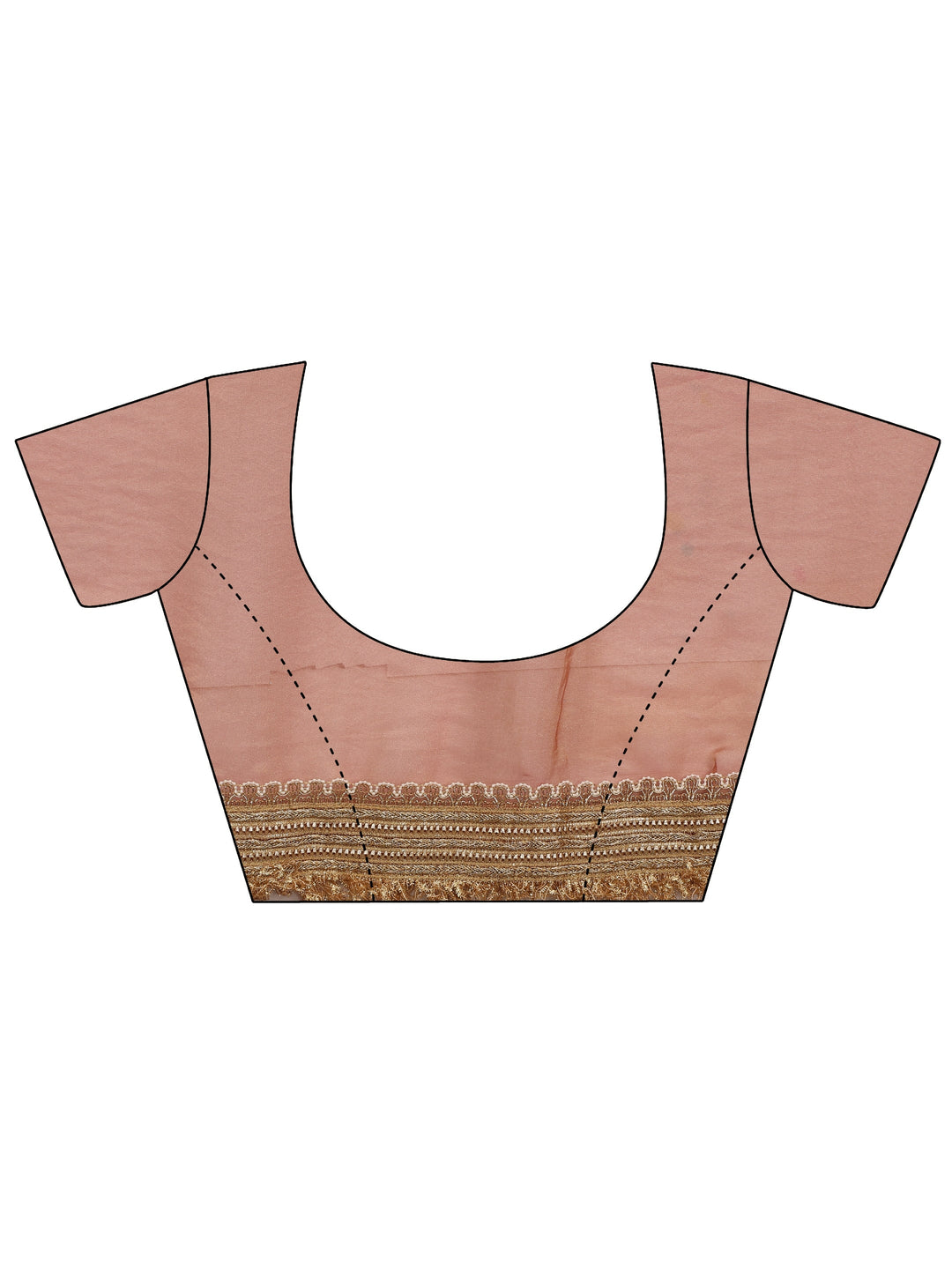  Peach Solid Silk Blend Saree With Unstitched Blouse Piece 