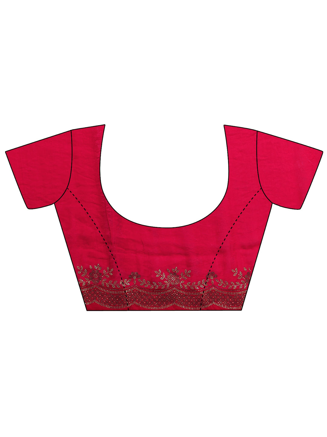  Red Embellished Silk Blend Saree With Unstitched Blouse Piece 