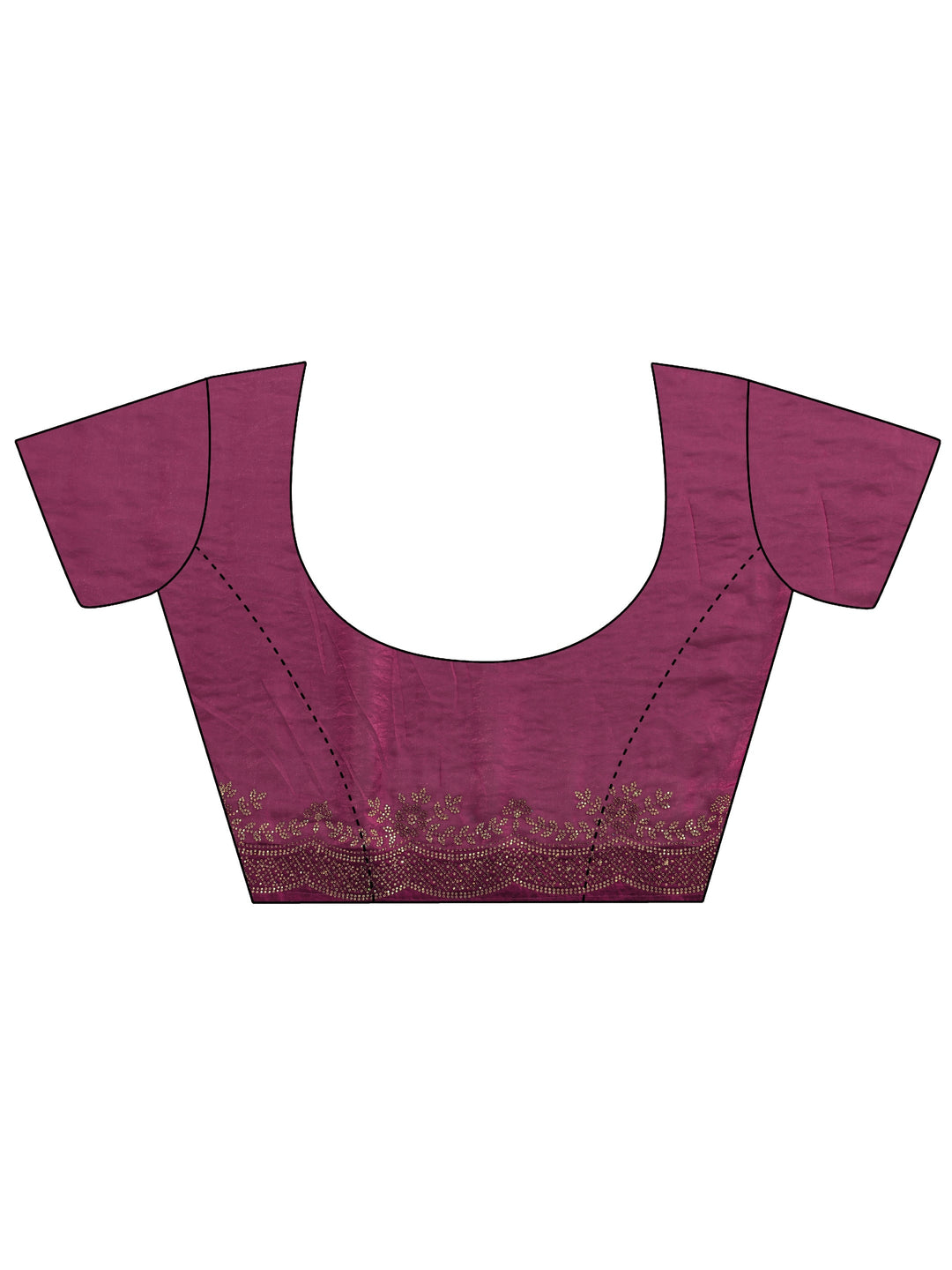  Burgundy Embellished Silk Blend Saree With Unstitched Blouse Piece 
