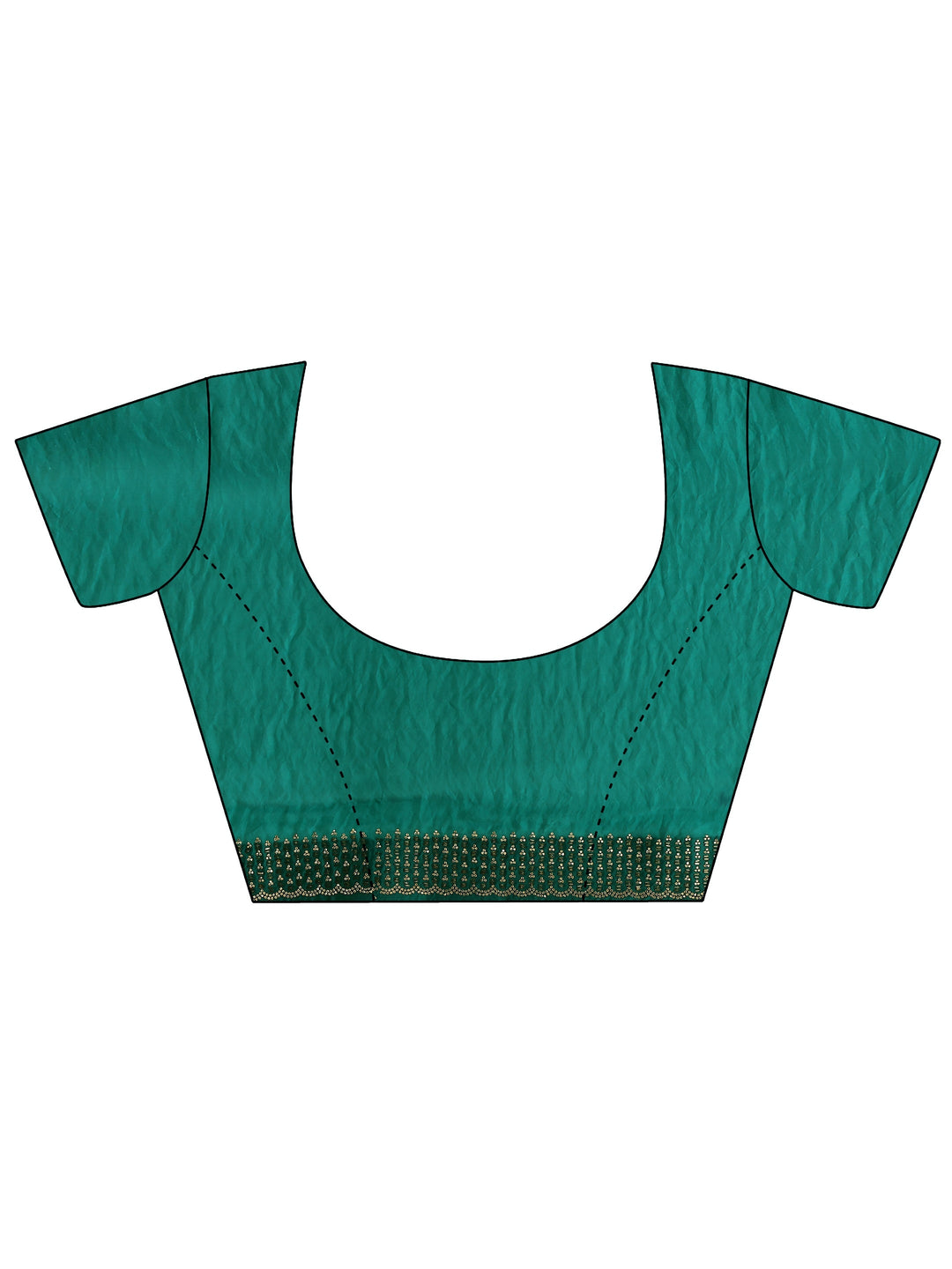  Green Solid Silk Blend Saree With Unstitched Blouse Piece 