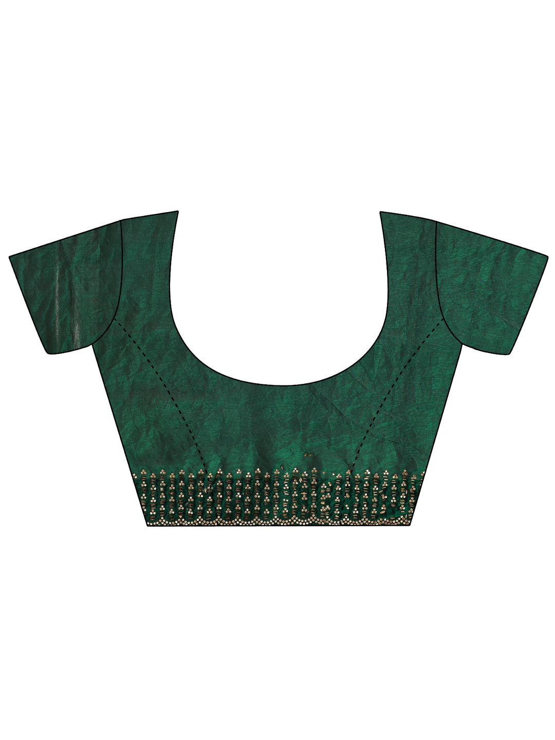  Green Solid Silk Blend Saree With Unstitched Blouse Piece 