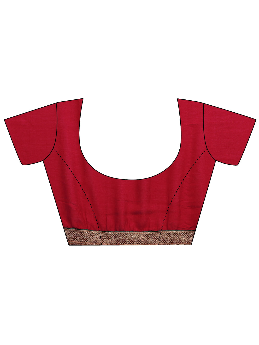  Red Bandhani Printed Silk Blend Saree With Unstitched Blouse Piece 