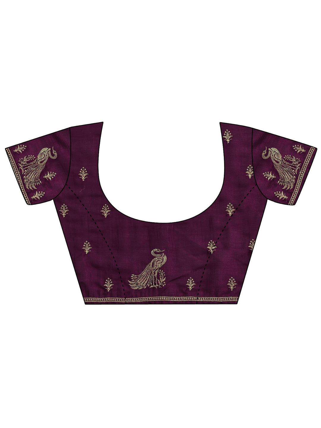  Purple Embellished Silk Blend Saree With Unstitched Blouse Piece 