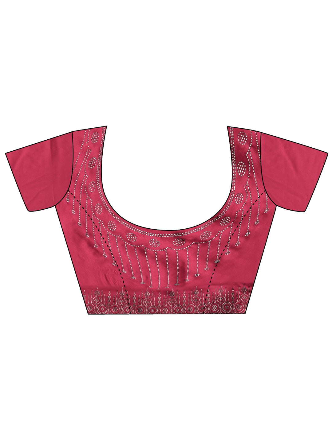  Maroon Embellished Silk Blend Saree With Unstitched Blouse Piece 