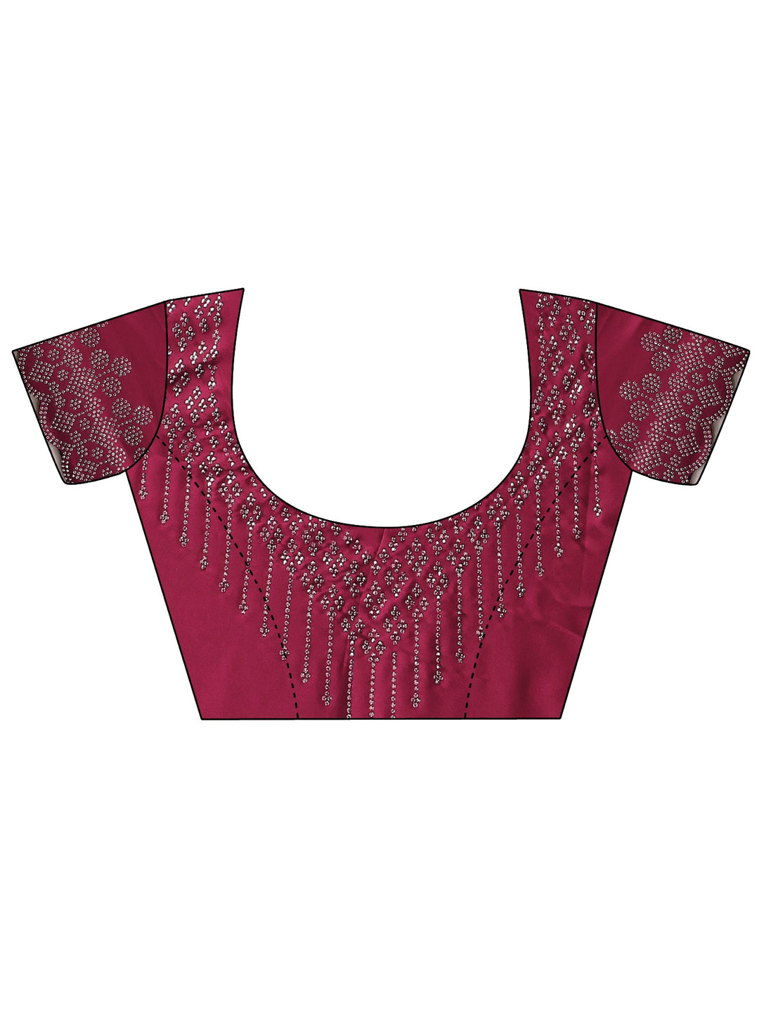  Pink Embellished Silk Blend Saree With Unstitched Blouse Piece 