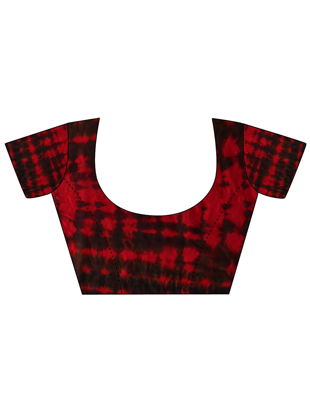  Red Geometric Embellished Silk Blend Saree With Unstitched Blouse Piece 