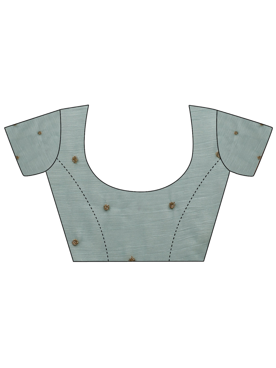  Blue Embellished Silk Blend Saree With Unstitched Blouse Piece 