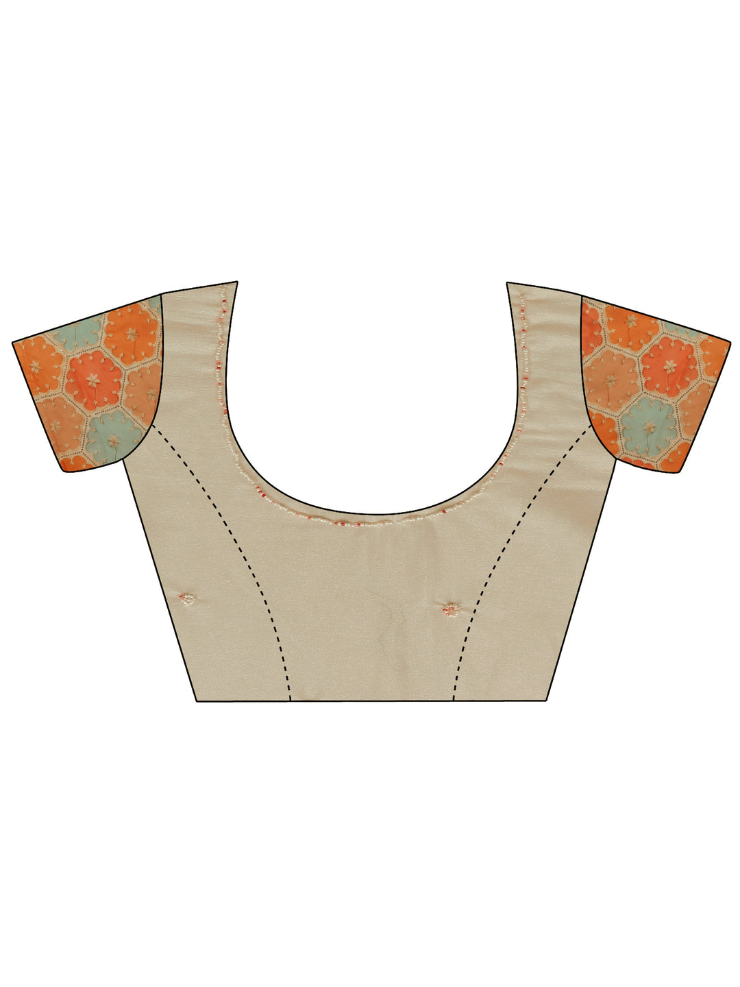  White Geometric Embellished Silk Blend Saree With Unstitched Blouse Piece 