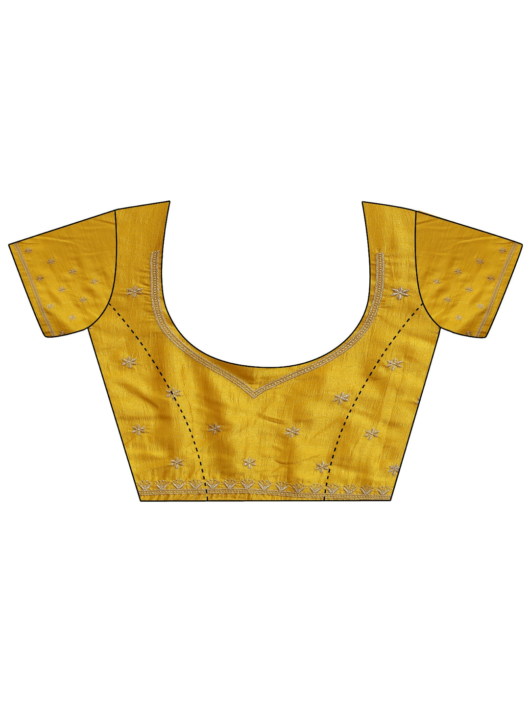  Mustard Embellished Silk Blend Saree With Unstitched Blouse Piece 
