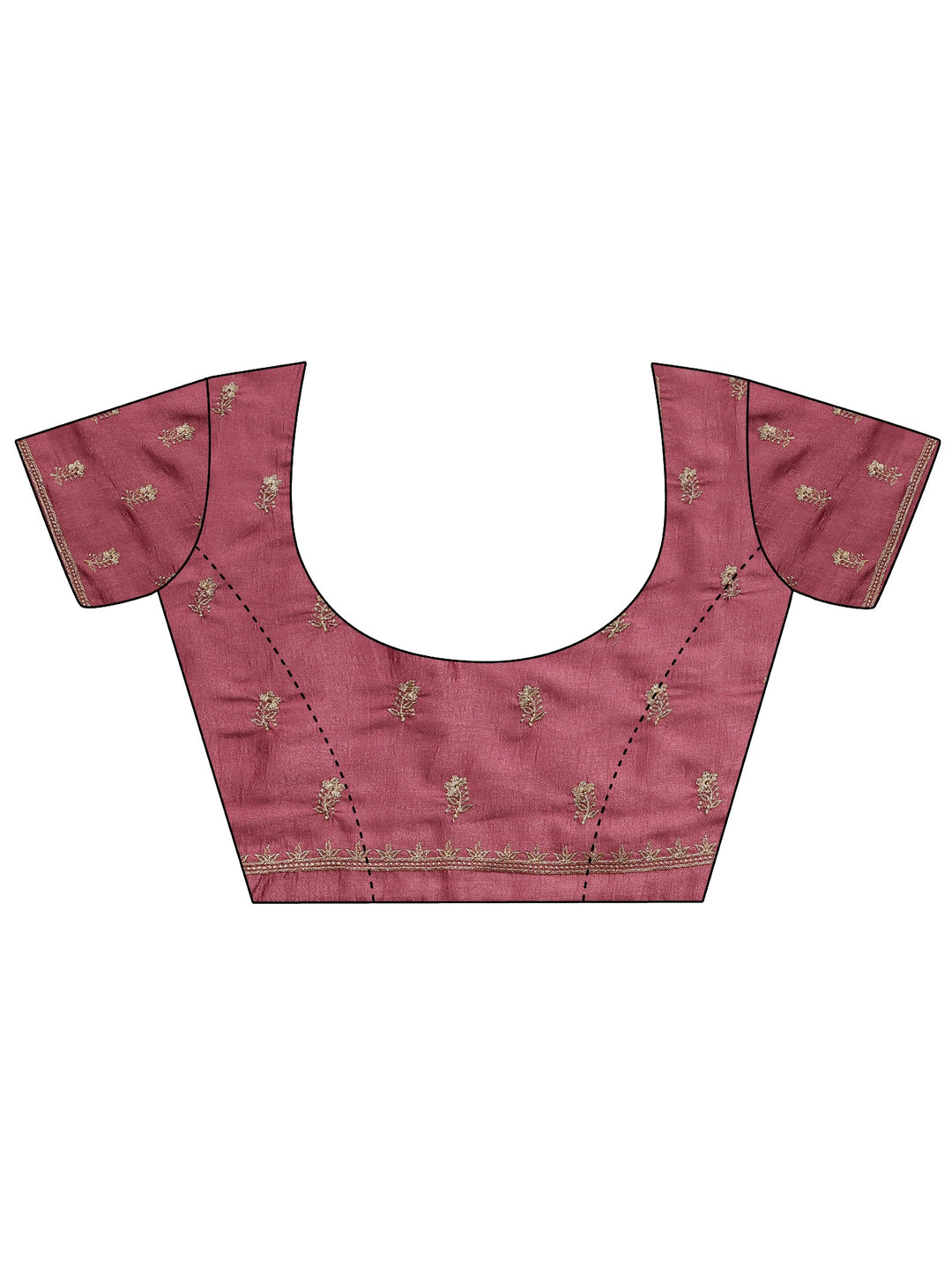  Pink Embellished Silk Blend Saree With Unstitched Blouse Piece 