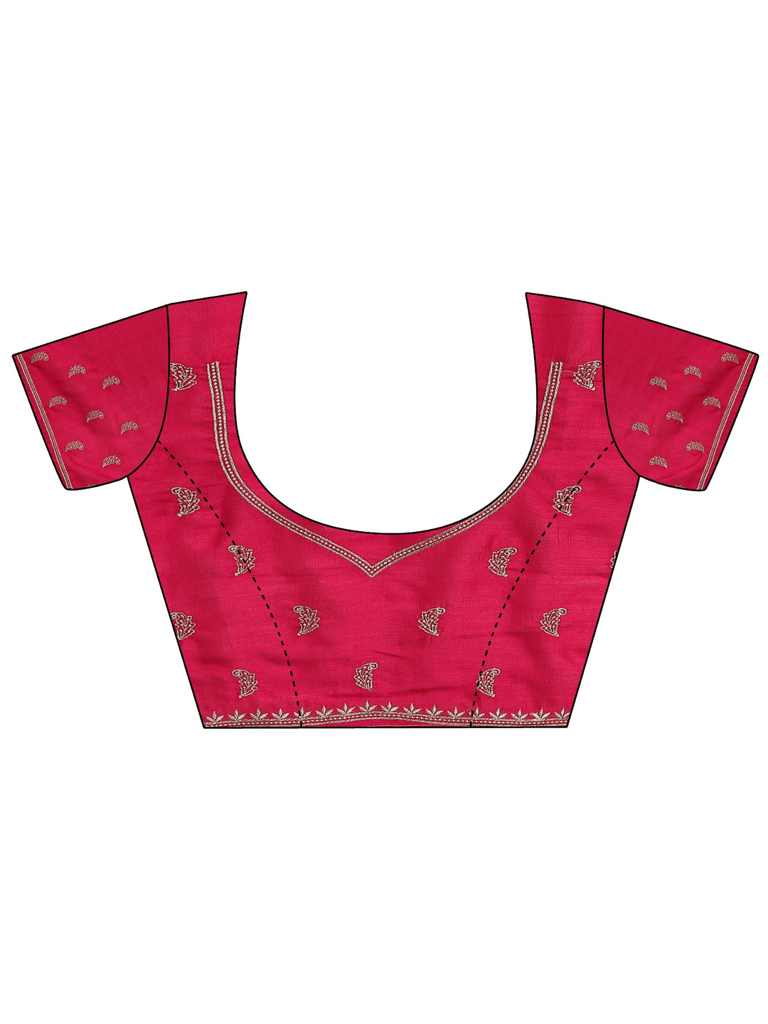  Pink Embellished Silk Blend Saree With Unstitched Blouse Piece 