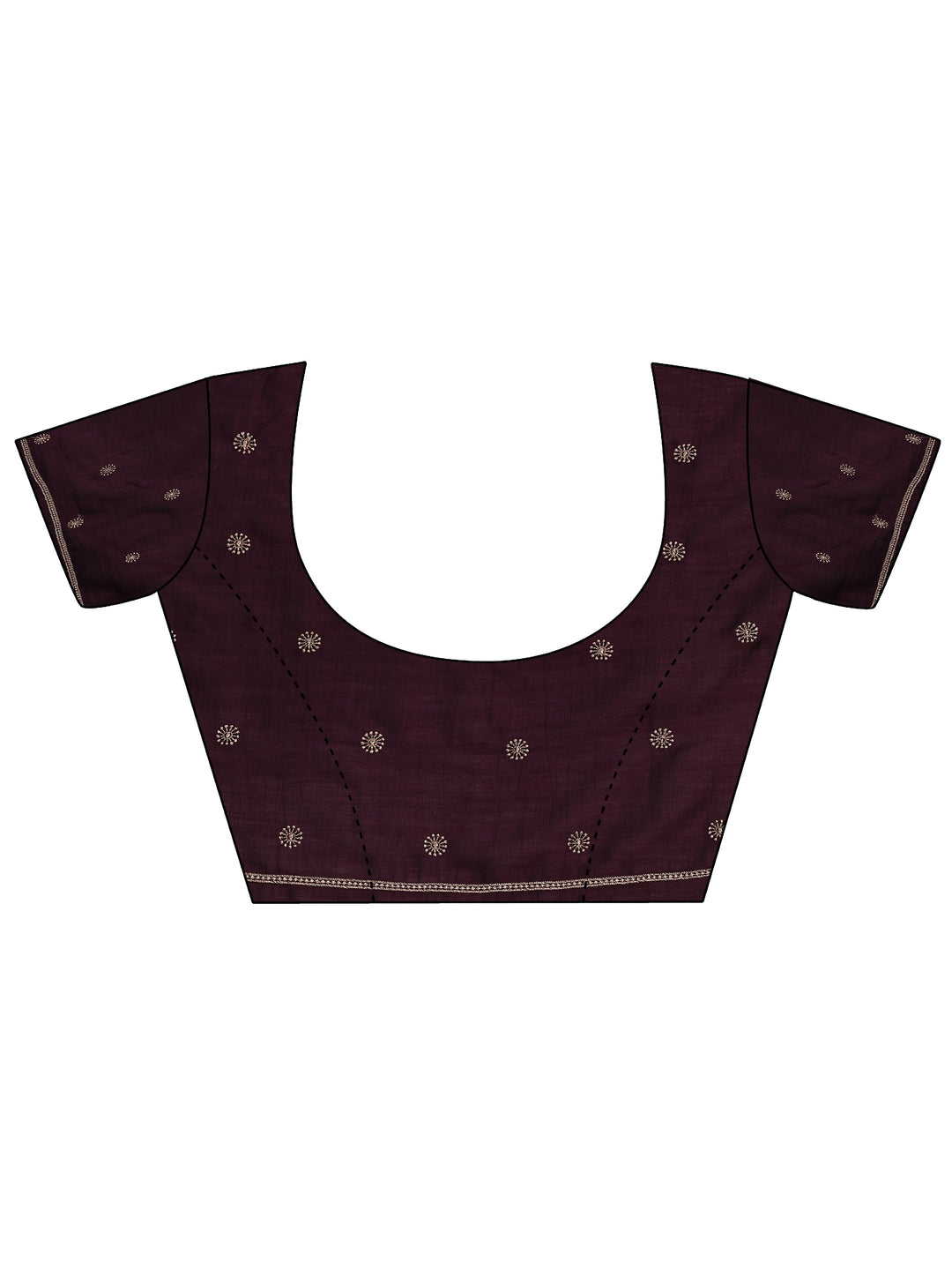  Burgundy Embellished Silk Blend Saree With Unstitched Blouse Piece 