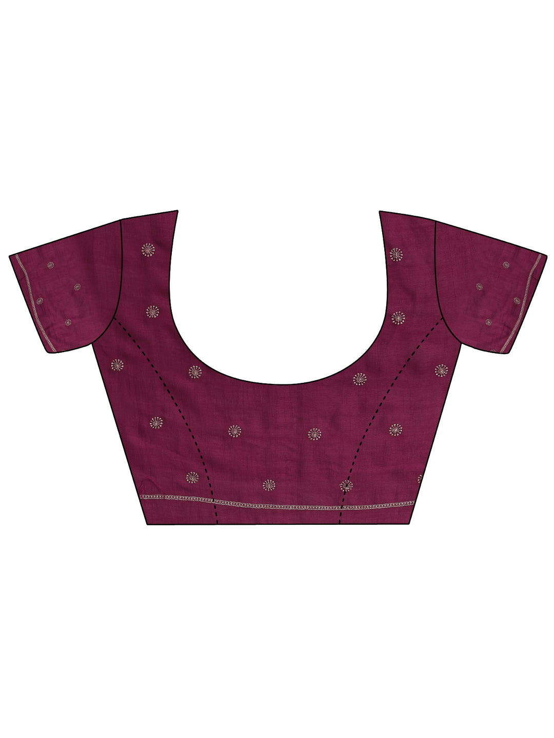  Maroon Embellished Silk Blend Saree With Unstitched Blouse Piece 