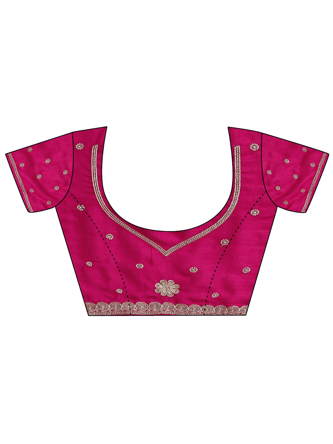  Pink Embroidered Silk Blend Saree With Unstitched Blouse Piece 