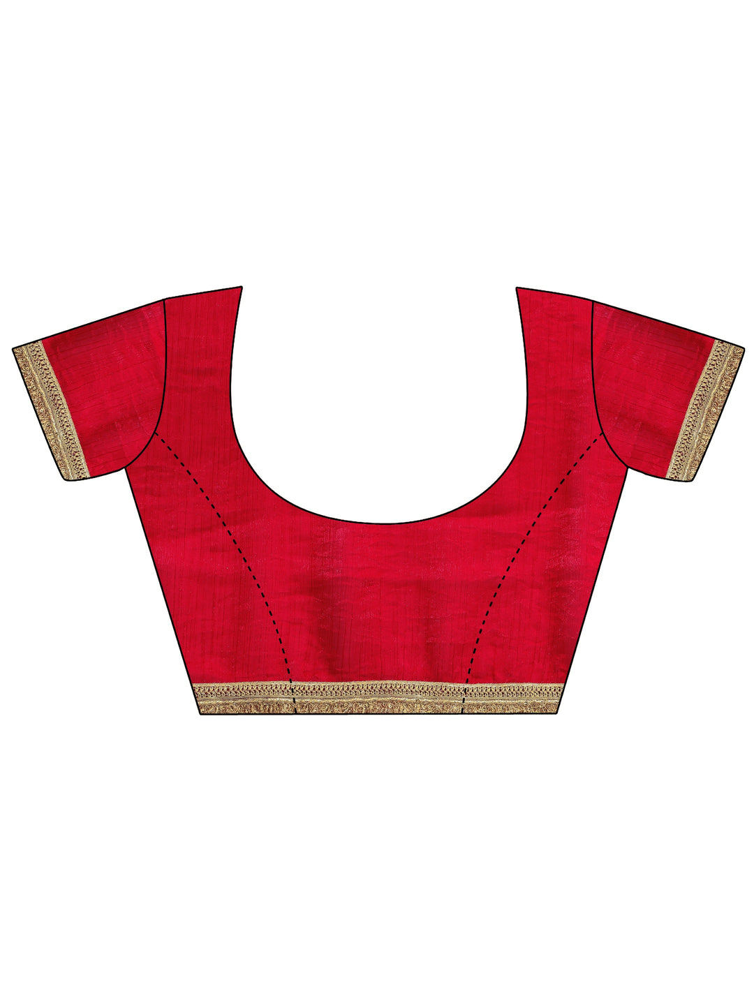  Red Embellished Silk Blend Saree With Unstitched Blouse Piece 