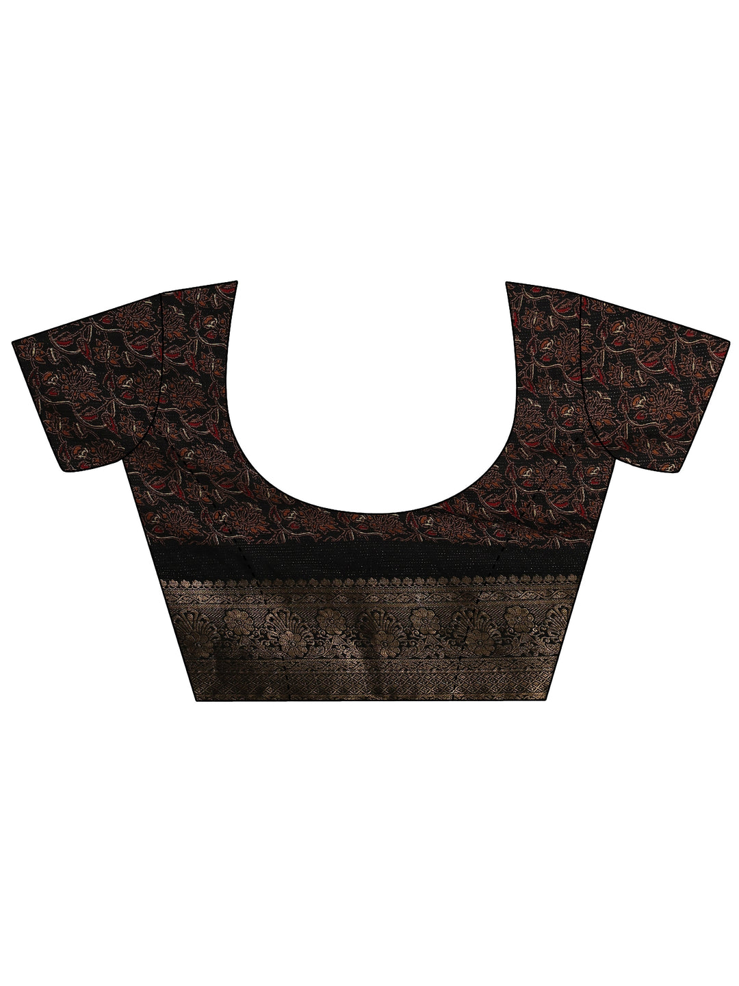  Black Solid Silk Blend Saree With Unstitched Blouse Piece 