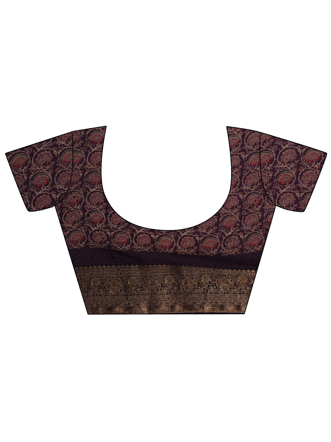 Purple Solid Silk Blend Saree With Unstitched Blouse Piece 