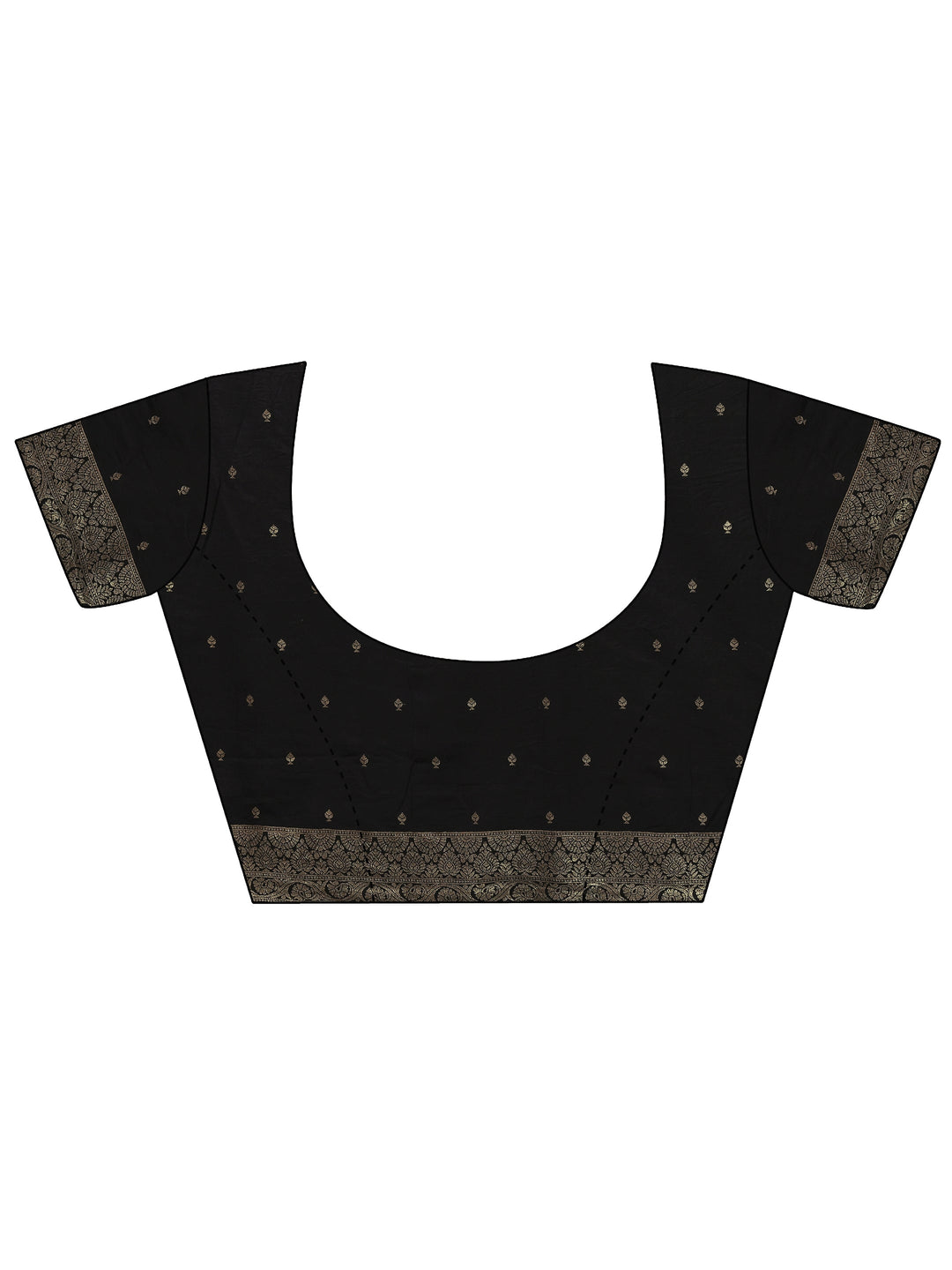  Black Woven Design Silk Blend Banarasi Saree With Unstitched Blouse Piece 