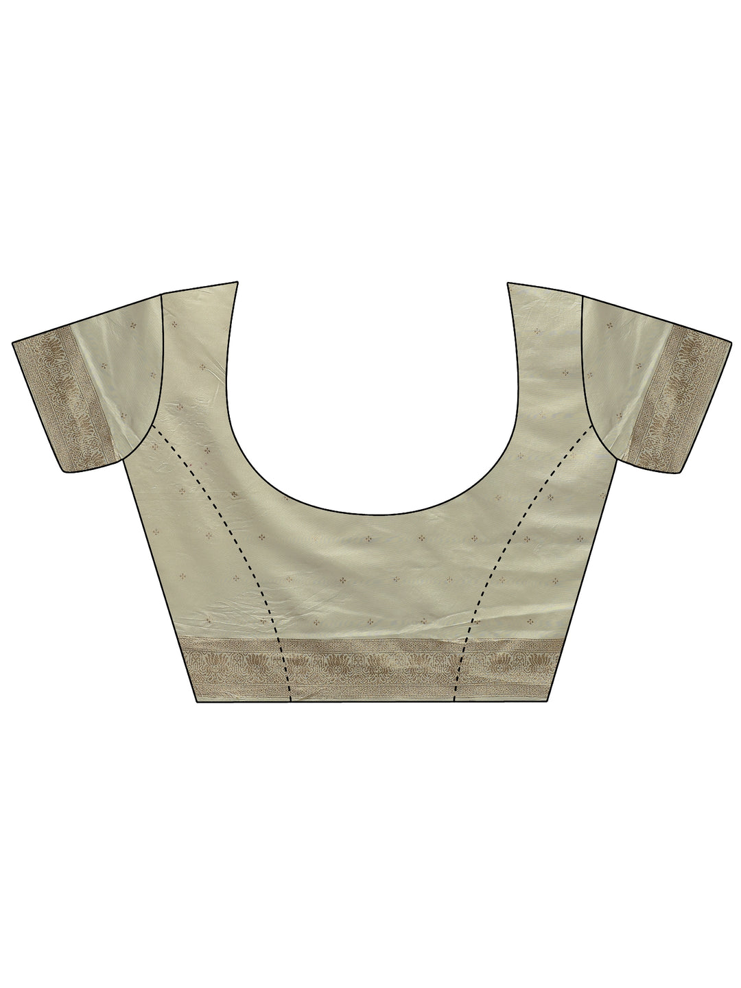  Cream Woven Design Silk Blend Saree With Unstitched Blouse Piece 