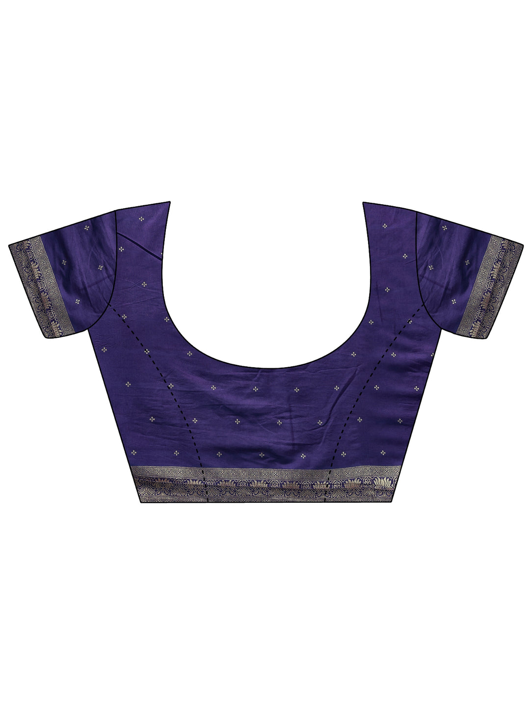  Purple Ikat Woven Design Silk Blend Saree With Unstitched Blouse Piece 