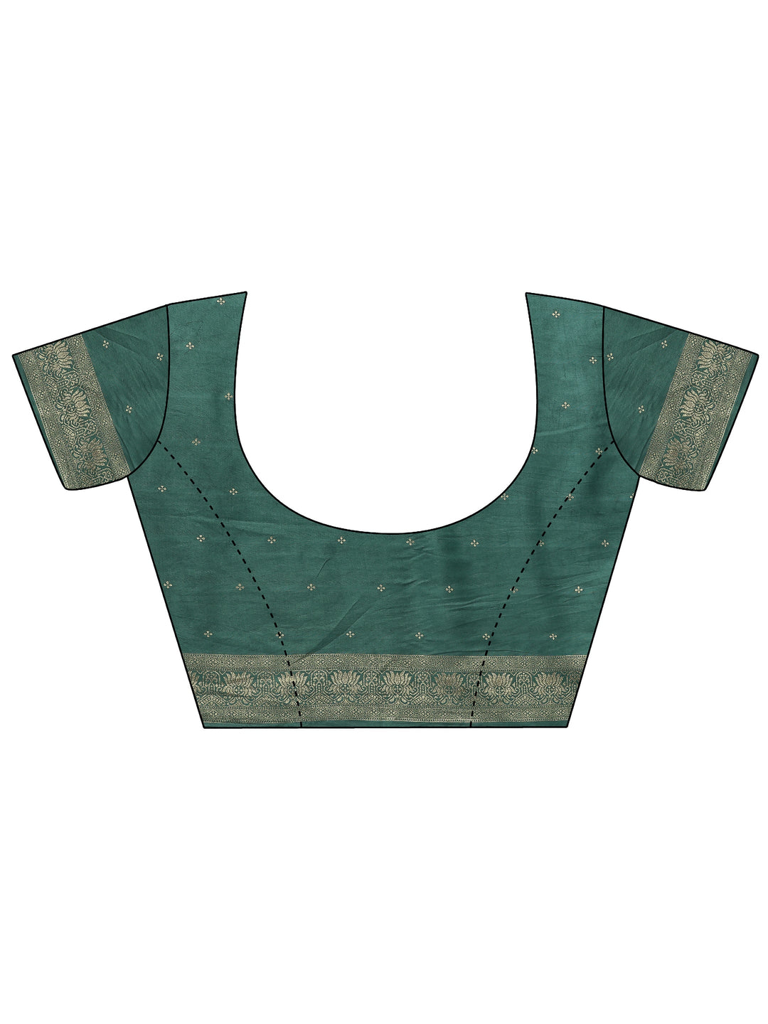  Teal Woven Design Silk Blend Saree With Unstitched Blouse Piece 