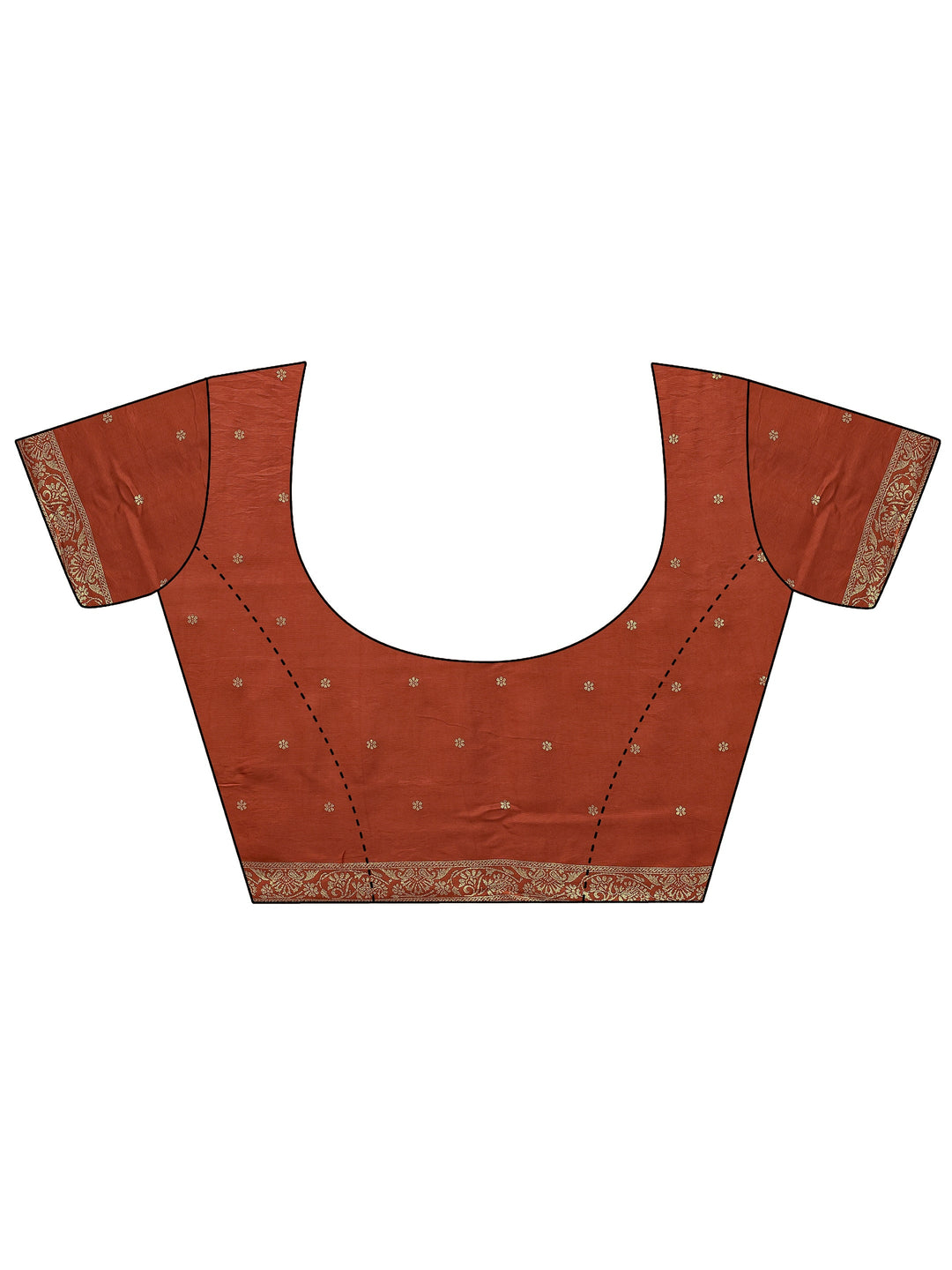 Rust Woven Design Silk Blend Saree With Unstitched Blouse Piece 