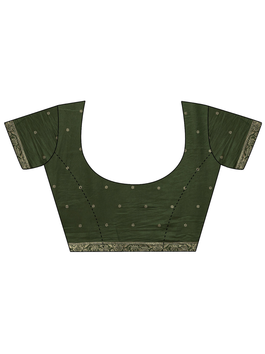  Olive Woven Design Silk Blend Saree With Unstitched Blouse Piece 