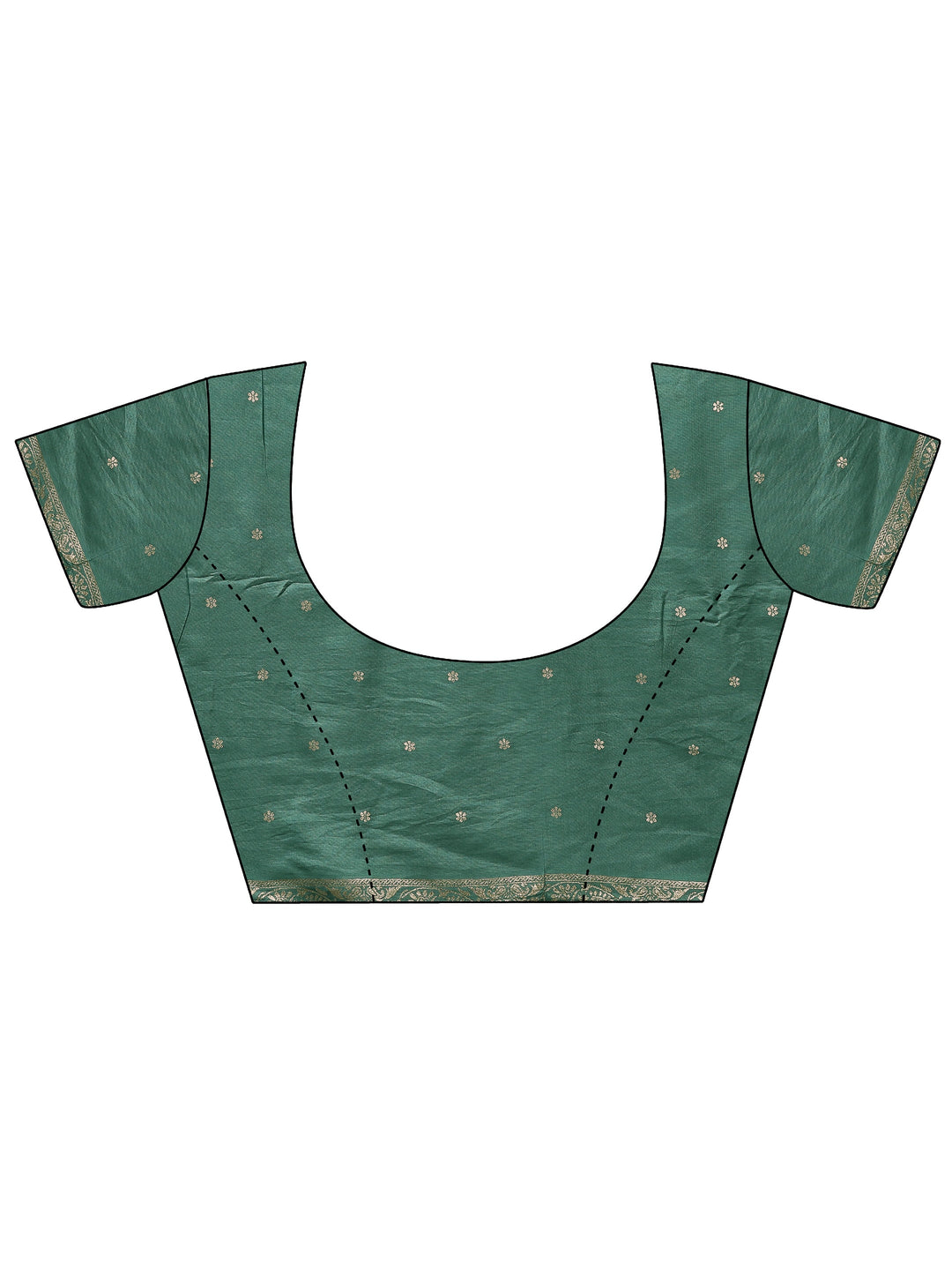  Sea Green Woven Design Silk Blend Saree With Unstitched Blouse Piece 