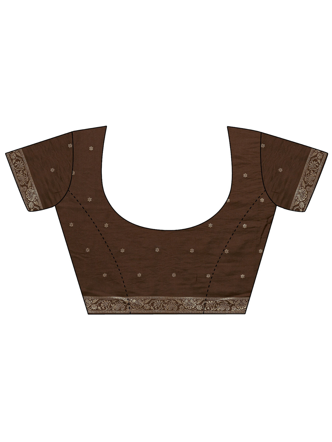  Brown Woven Design Silk Blend Saree With Unstitched Blouse Piece 