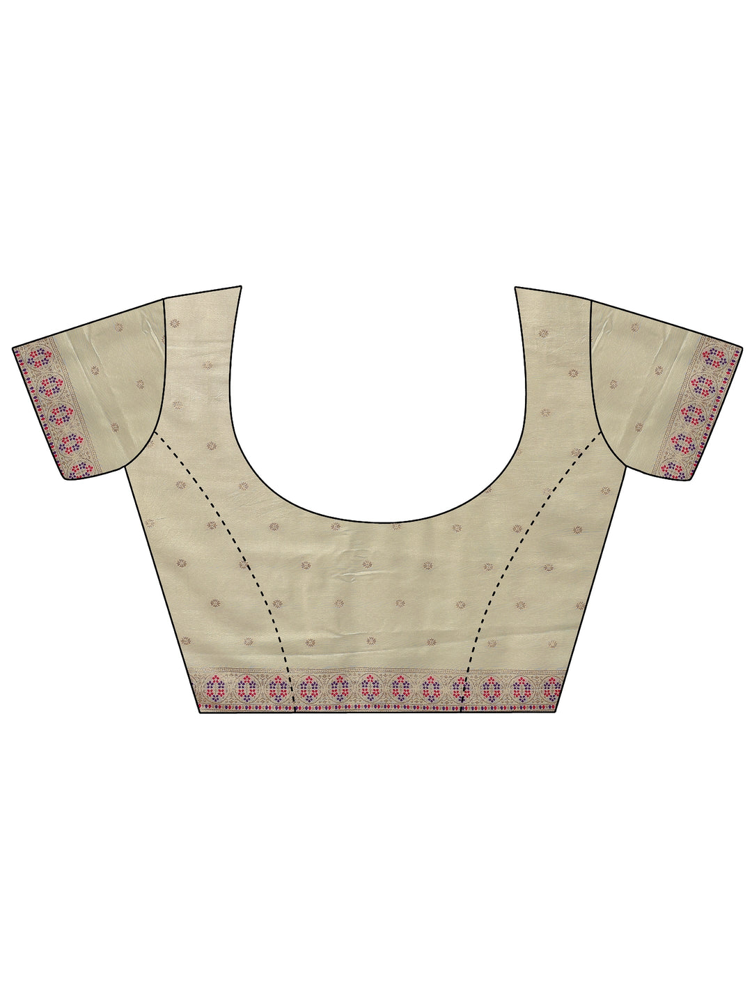  Cream Woven Design Silk Blend Saree With Unstitched Blouse Piece 