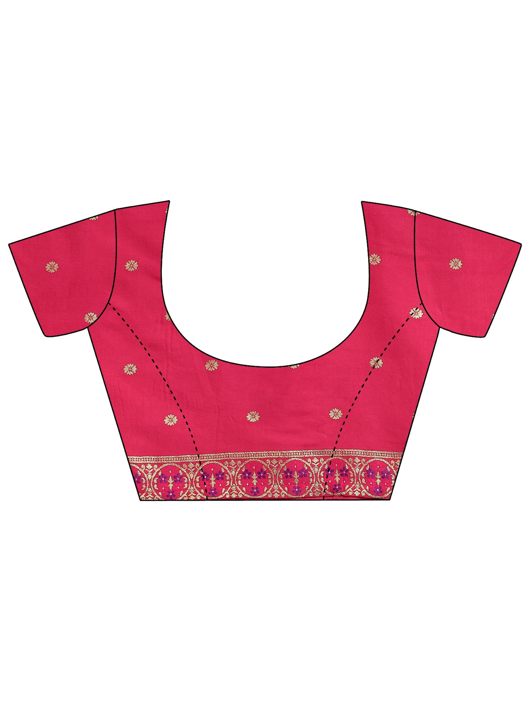  Pink Woven Design Silk Blend Saree With Unstitched Blouse Piece 