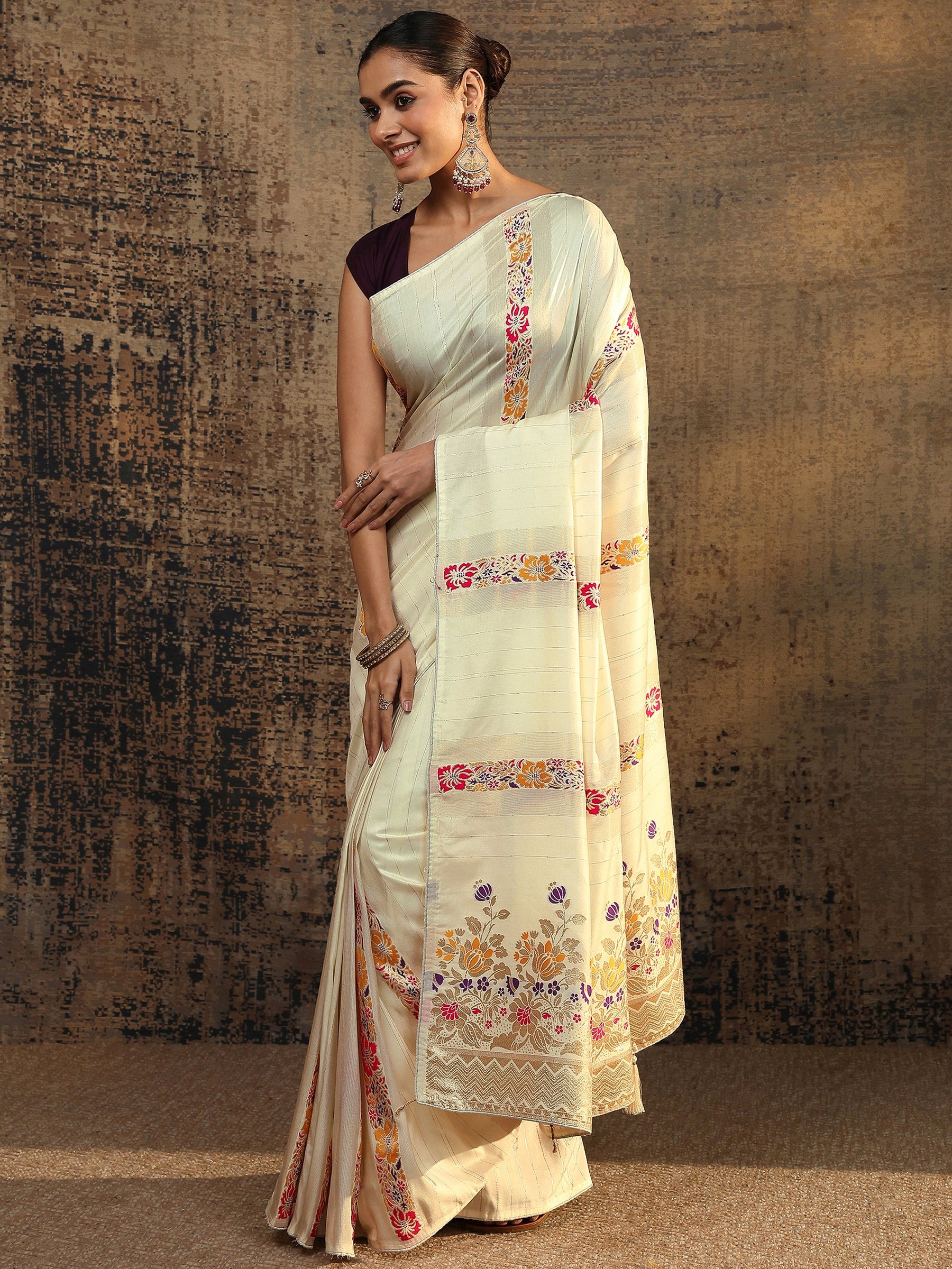 Lavender Printed Crepe Straight Kurta