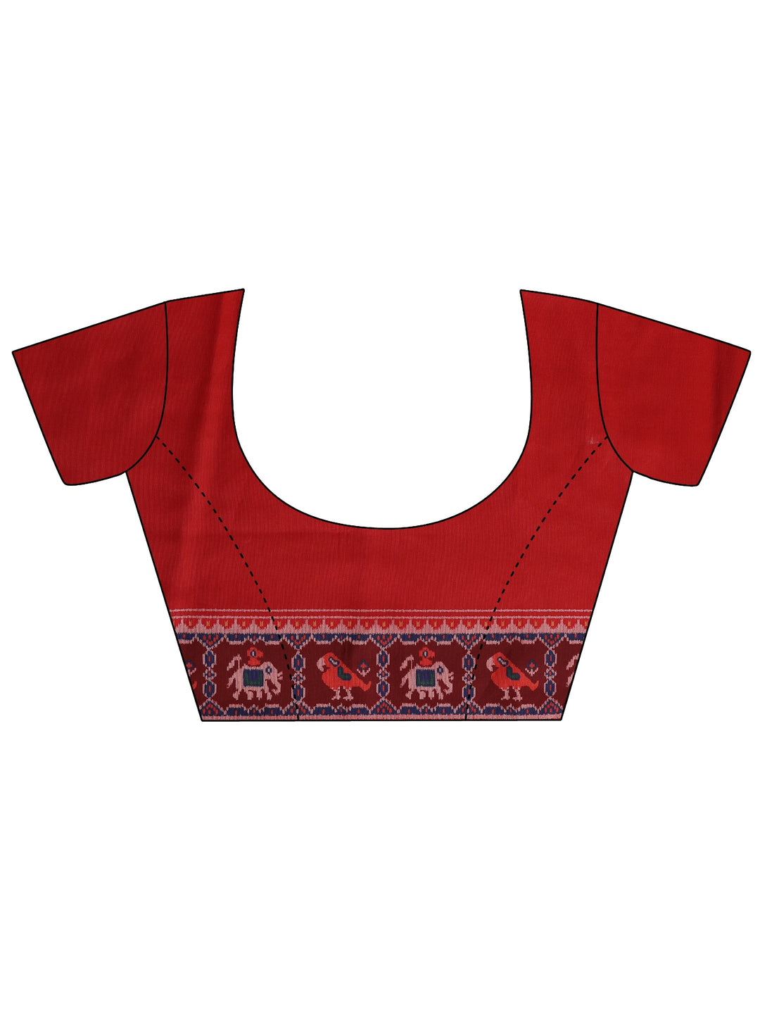  Multi Tribal Printed Silk Saree With Unstitched Blouse Piece 