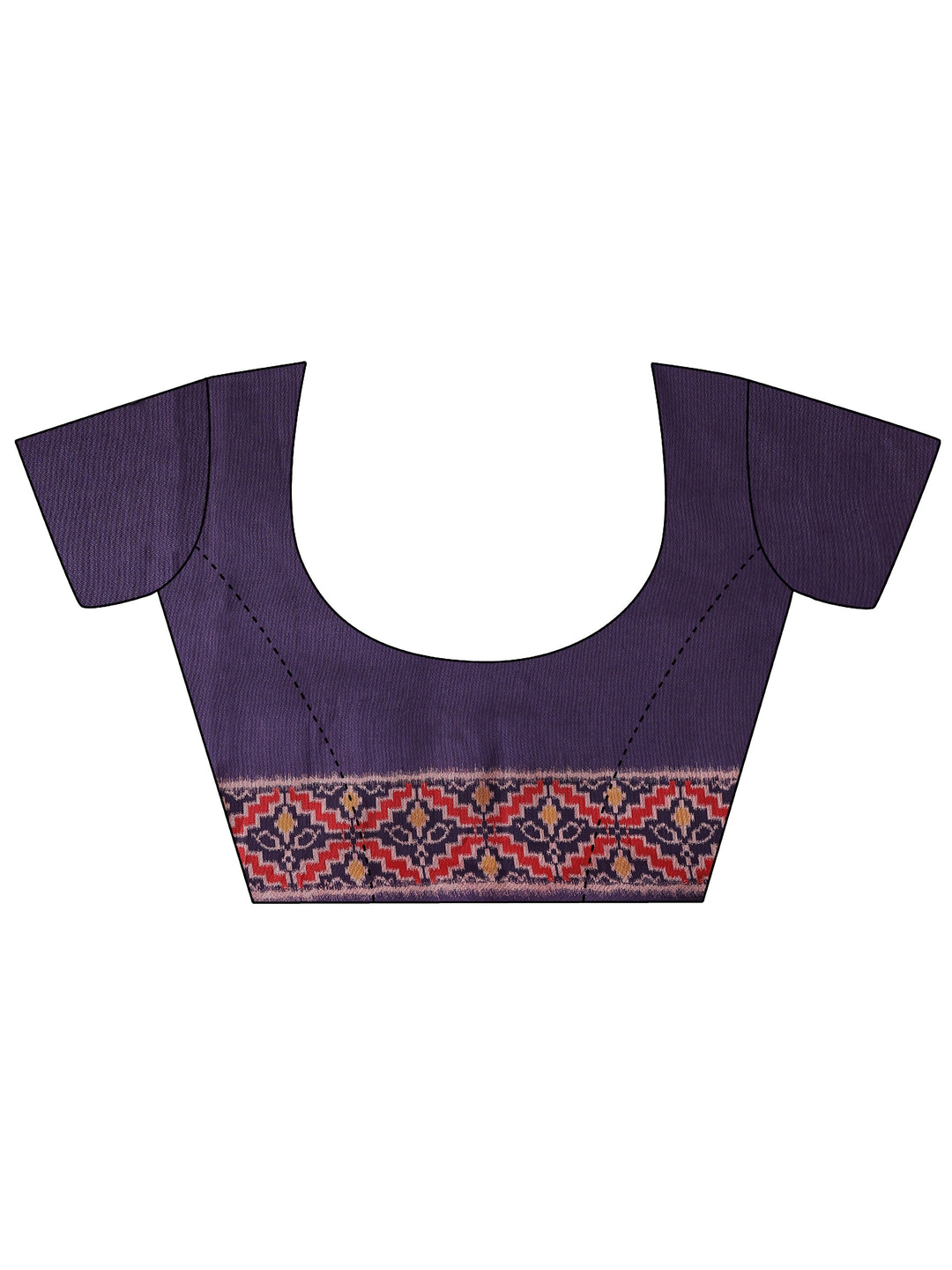  Lavender Abstract Printed Silk Saree With Unstitched Blouse Piece 