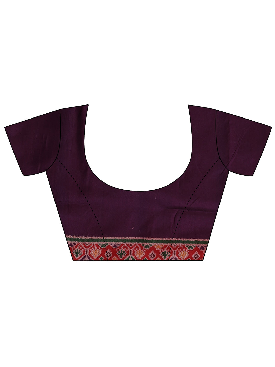 Purple Printed Silk Saree With Unstitched Blouse Piece 