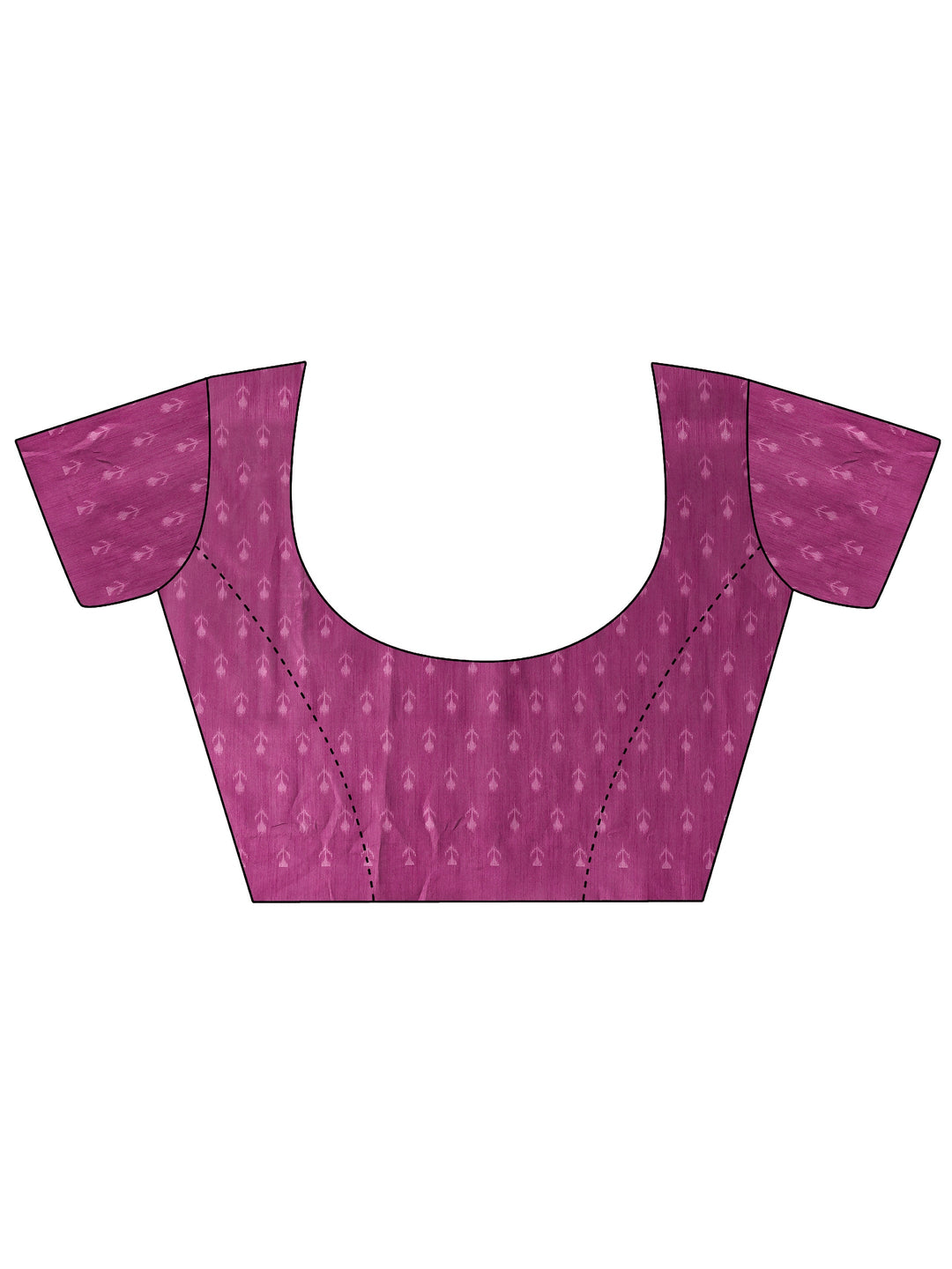  Purple Ikat Printed Silk Saree With Unstitched Blouse Piece 