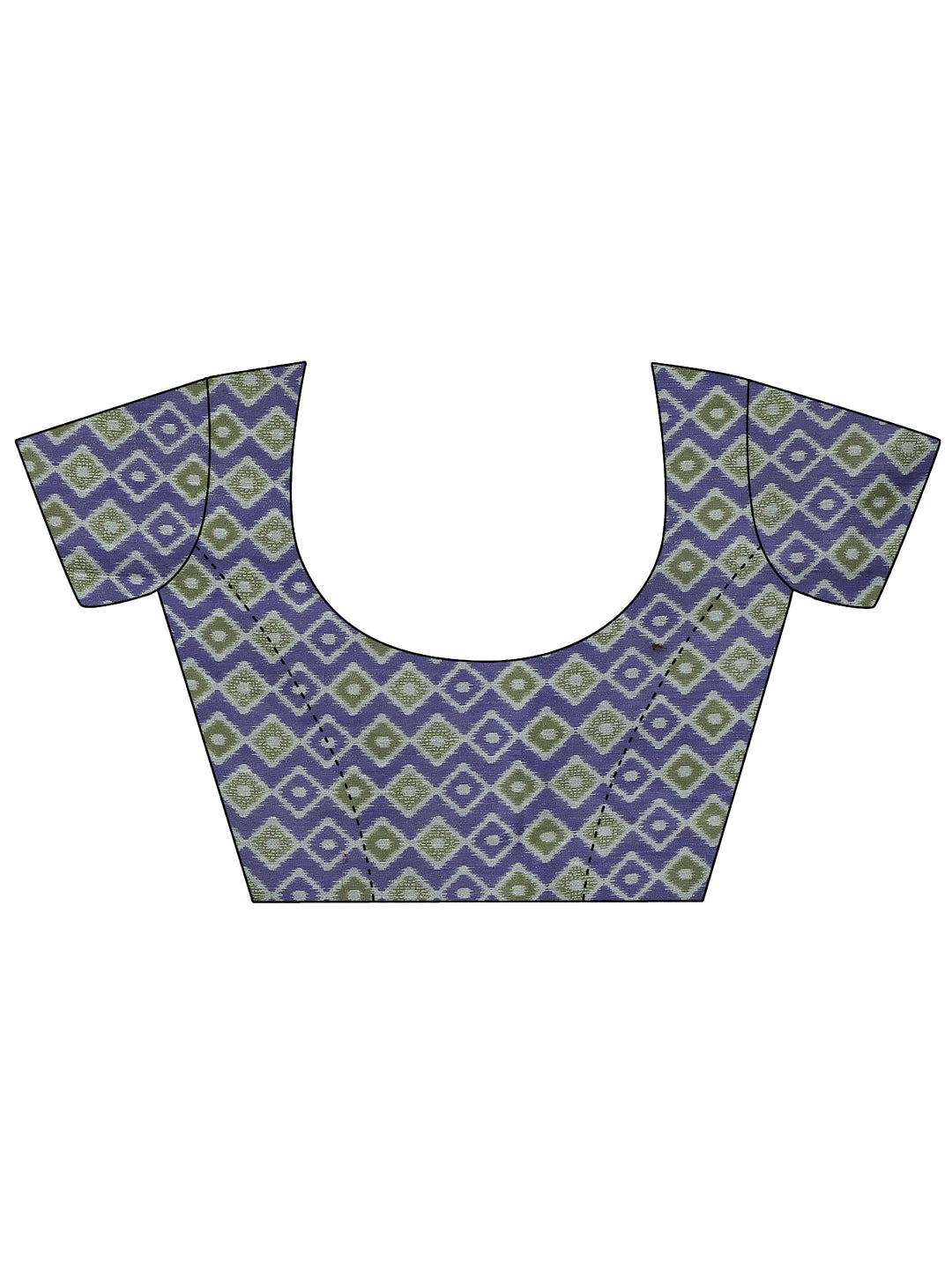  Navy Blue Ikat Solid Silk Saree With Unstitched Blouse Piece 