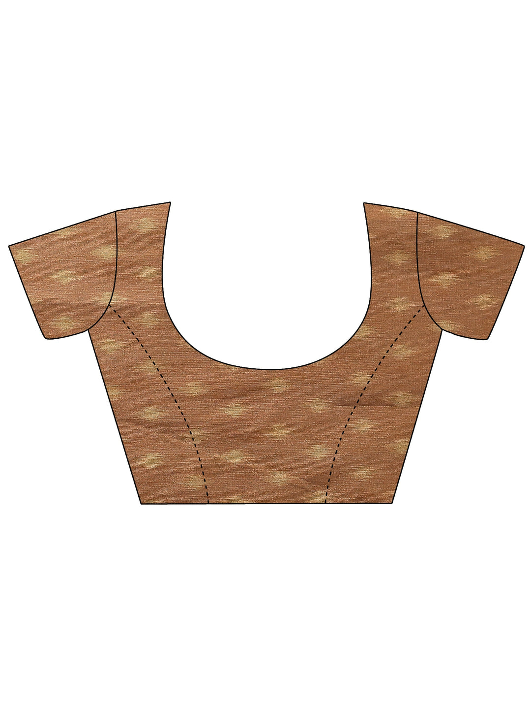  Olive Ikat Printed Silk Saree With Unstitched Blouse Piece 