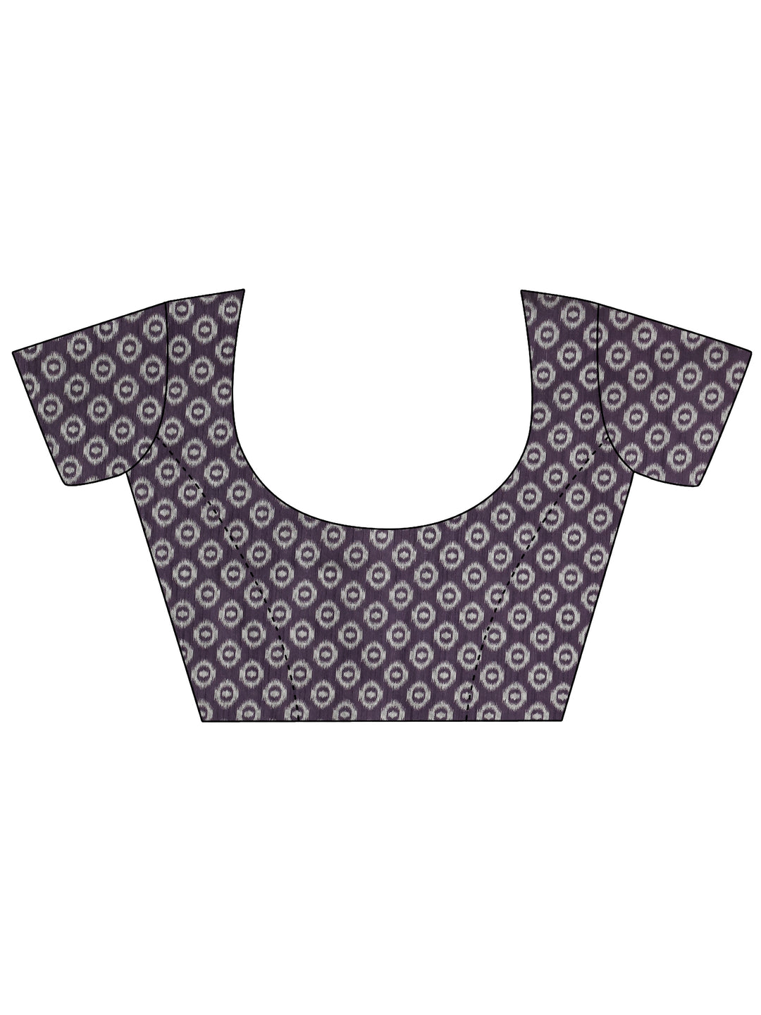  Purple Abstract Printed Silk Saree With Unstitched Blouse Piece 