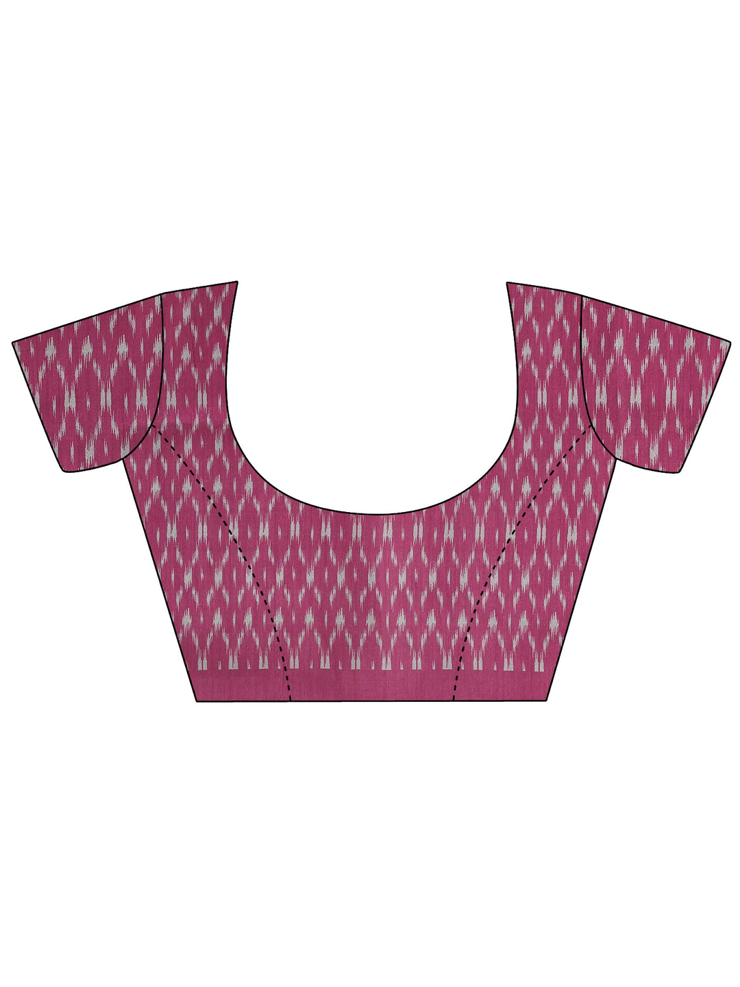  Multi Chevron Printed Silk Saree With Unstitched Blouse Piece 