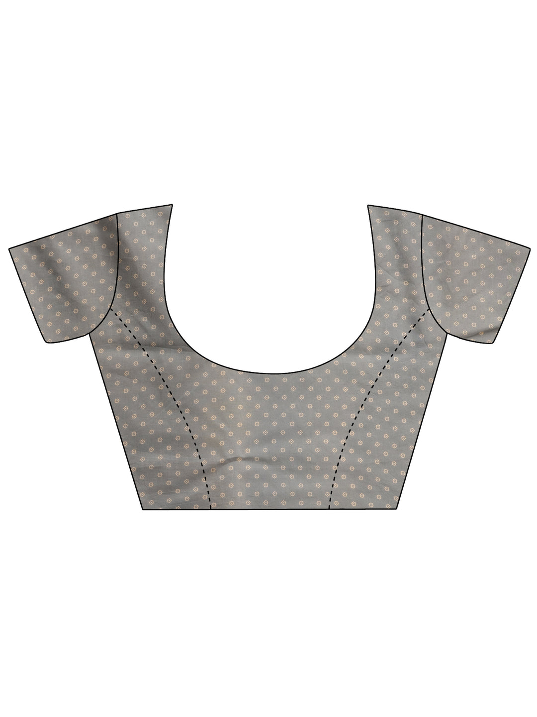  Blue Printed Cotton Saree With Unstitched Blouse Piece 