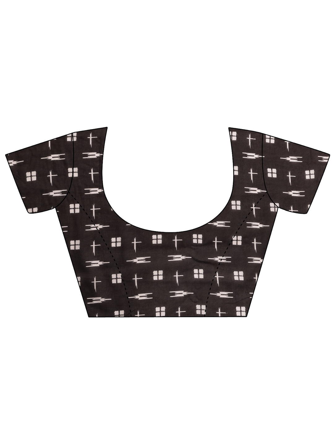  White Printed Cotton Saree With Unstitched Blouse Piece 