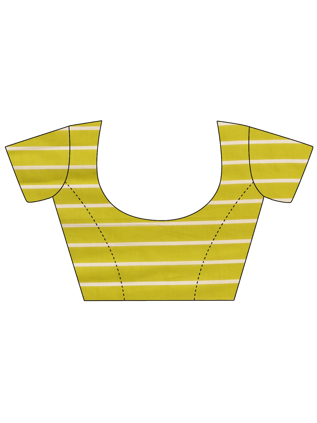  Lime Green Printed Cotton Saree With Unstitched Blouse Piece 