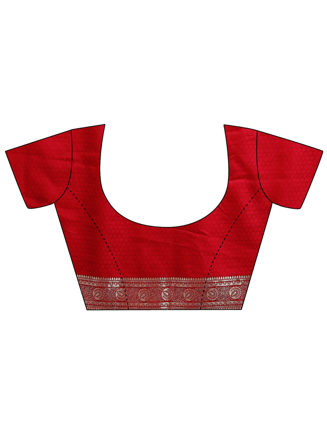  Red Ethnic Motifs Woven Design Silk Blend Saree With Unstitched Blouse Piece 