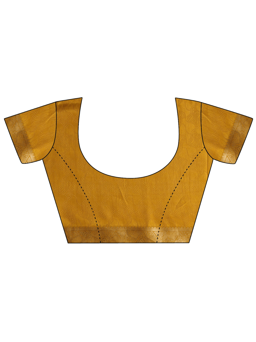  Mustard Paisley Printed Silk Blend Saree With Unstitched Blouse Piece 