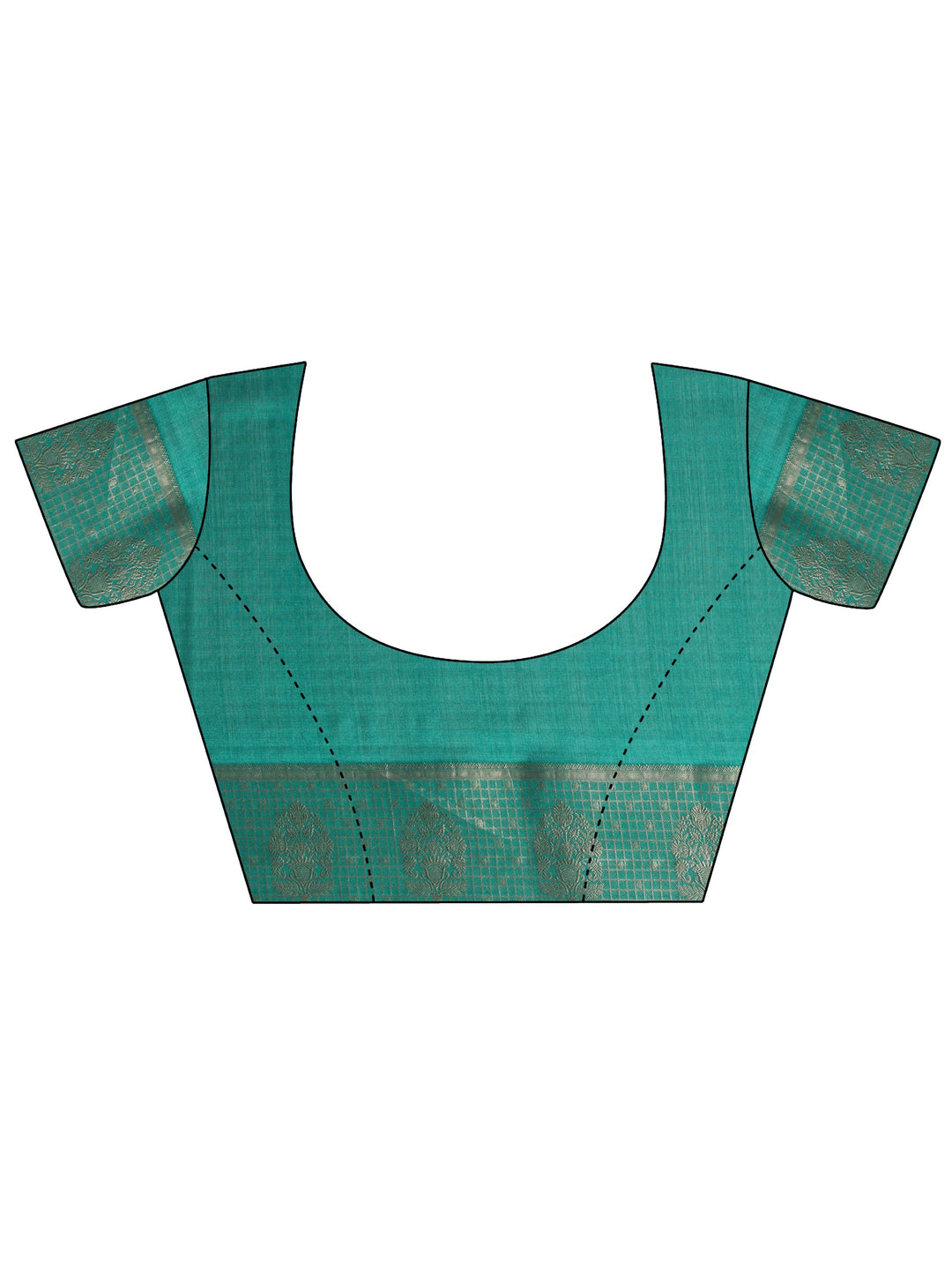  Green Floral Printed Silk Blend Saree With Unstitched Blouse Piece 